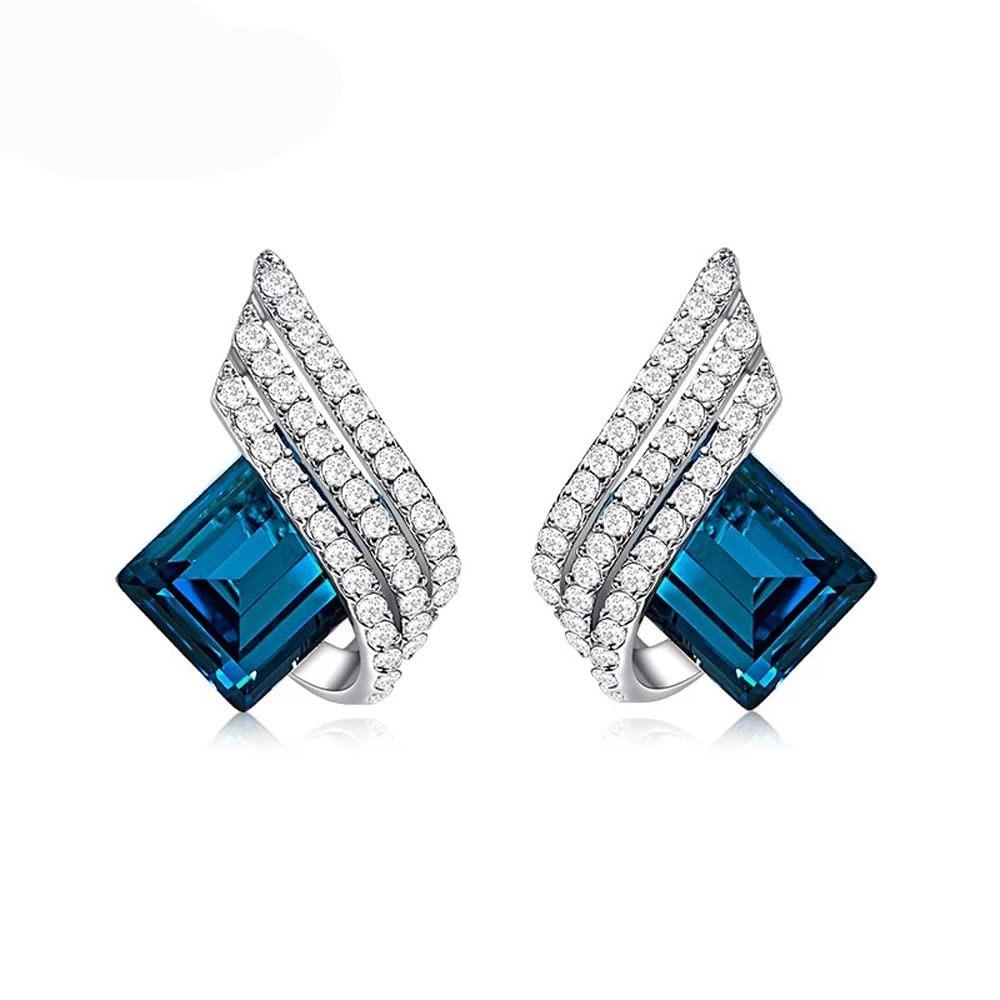 Angel Wings Platinum Plated Crystal Pendant Necklace Jewellery Set Gifts for Women and Girls