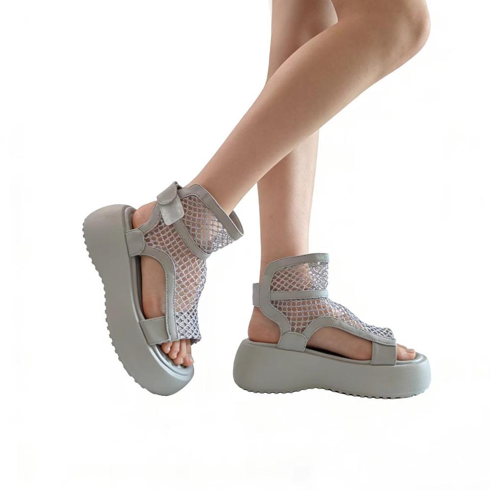 Women Platform Sandals 5cm Wedges Heel Sandals Mesh Open toe Height Increasing Ladies Summer Casual Shoes