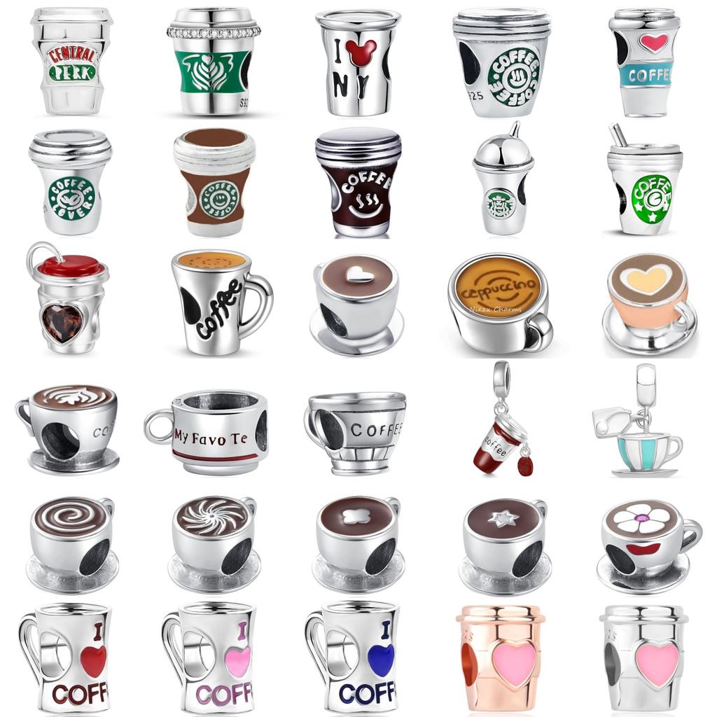 New Copper Simple And Fashionable Coffee Cup Pendant Beads Suitable For Original Bracelets Diy Women Jewelry Gifts