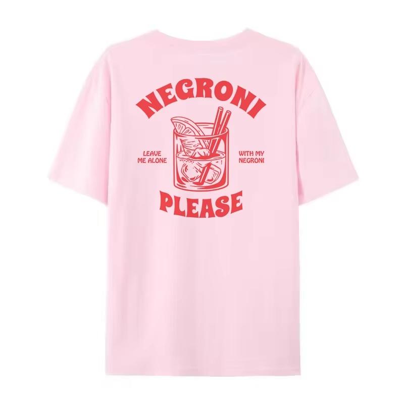 

2026 Negroni Please Vintage Streetwear TShirts Loose Funny Cocktail Drink Tee Shirt Women Cute Retro Graphic Top Unisex Clothes L