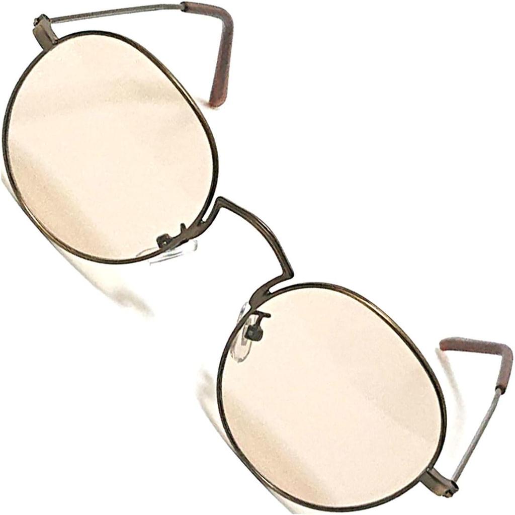 Gold Matte x Light Brown Fashion Boston Colored Slim [FashionBerry] 4. Sunglasses, Glasses, Style, Metal, Lenses, Unisex, Stylish, Fit, Lightweight,