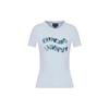 SS23 Rhinestone Logo Crew Neck Short Sleeve T-Shirt Women Tops Light-Blue 3R2T8J-2J07Z-0711