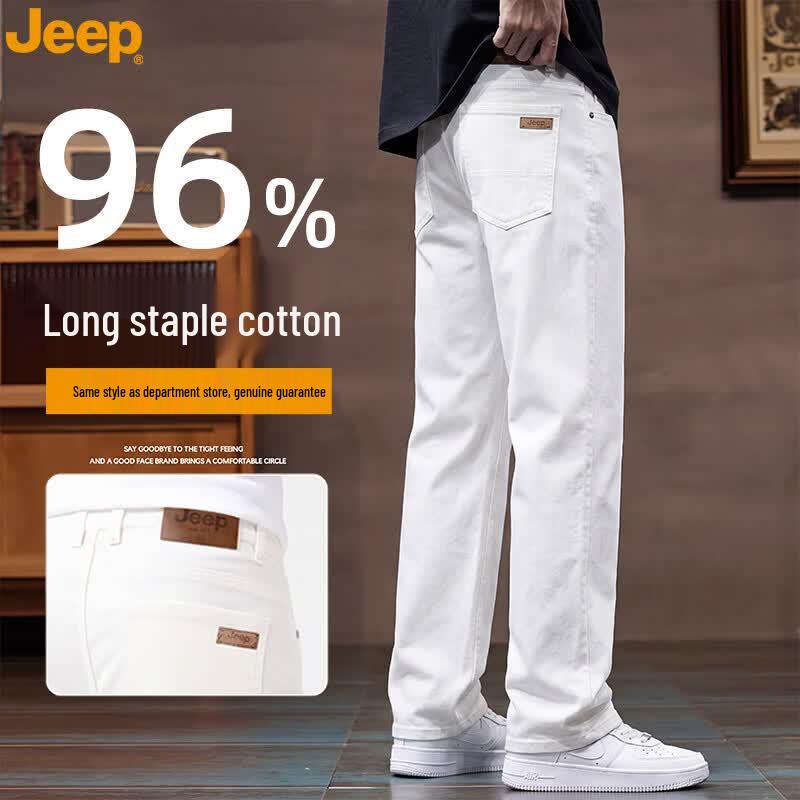 

JEEP Men s Summer Straight-Leg White Jeans 33