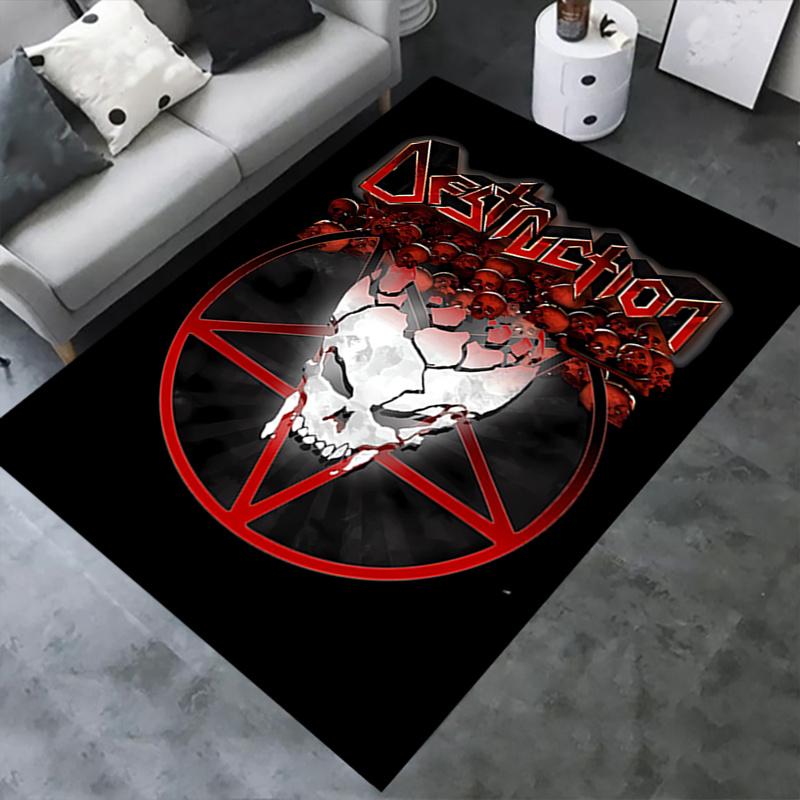 1pc Destruction,Skull,Pentagram Office Carpet Soft Polyester Entrance Carpet Washable Non slip Machi