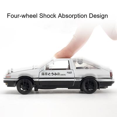 Scale 1:30 AE86 Toy Car Model Diecast Alloy Pull Back Doors Opened Metal Body Simulation Vehicles Toys Gifts for Children