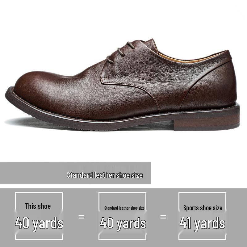 

Мужские ретро преппи низкие кожаные туфли - Дышащая повседневная обувь в британском стиле Size 39 коричневый