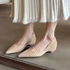 New Women's Fashion Single Shoes Pointed Non-slip Beef Tendon Sole Large Size Shoes Comfortable and Fashionable Sheepskin Women's Shoes Four Seasons 