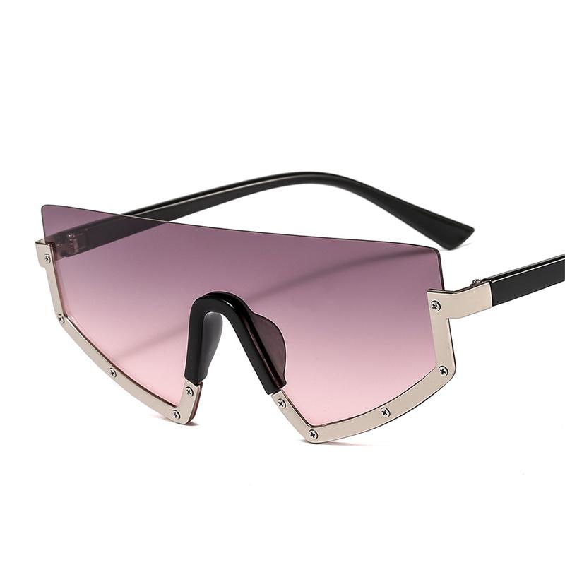 Retro Randlose Sonnenbrille Frauen Luxus Marke Halbrahmen für Männer Quadratische Sonnenbrille UV400