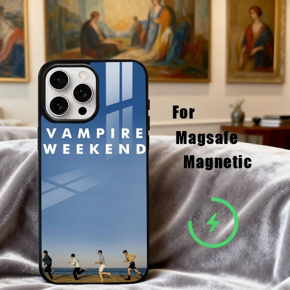 V-Vampire W-Weekend Band Phone Case For iPhone17,16,15,14,13,12,11 Plus,Pro Max Magnetic For Magsafe Wireless Charging