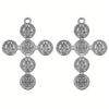 Retro Catholic St. Benedict Exorcist Cross Tag Pendant Key Chains DIY Charms for Jewelry Crafts Making.