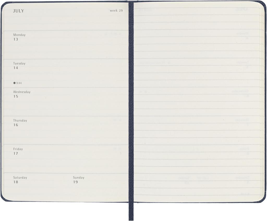 Moleskine 2026 January Weekly Pocket Size x Sapphire DHB2012WN2Y26 Planner, Start, 12-Month Diary, (9cm 14cm), Hardcover, Blue,