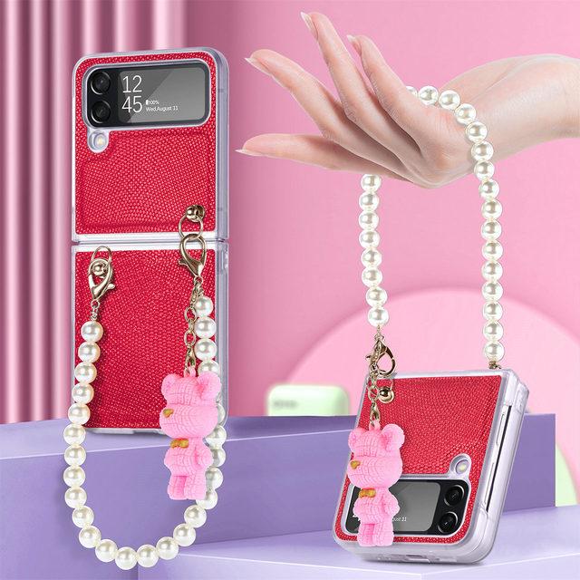 

Роскошный кожаный чехол с защитой от пыли и ремешком для Samsung Galaxy Z Flip 4 5g Flip4 Zflip4, противоударный чехол для Samsung Z Flip4, чехлы for Samsung Z Flip 4 красный