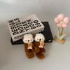 Cute Plush Otters Holding Fish Keychain  Backpack Animal Keyrings Bag Key Wallet Pendant Toy Girls Gift