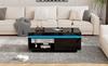 Modern High-gloss Coffee Table with LED Lighting, 100x50x40.3 Cm – Elegant Table with Drawer and 50 Kg Load Capacity