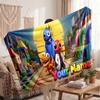 Rainbow Friends Personalized Flannel Blanket, Custom Printed Text Name, Warm Soft Blanket For Couch Bed