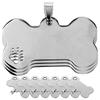 10 Pcs Stainless Steel Personalized Dog Tags Pet Bone Name Hollow Claw Shape Engraved Id Silver Collar Charm Pet Accessories