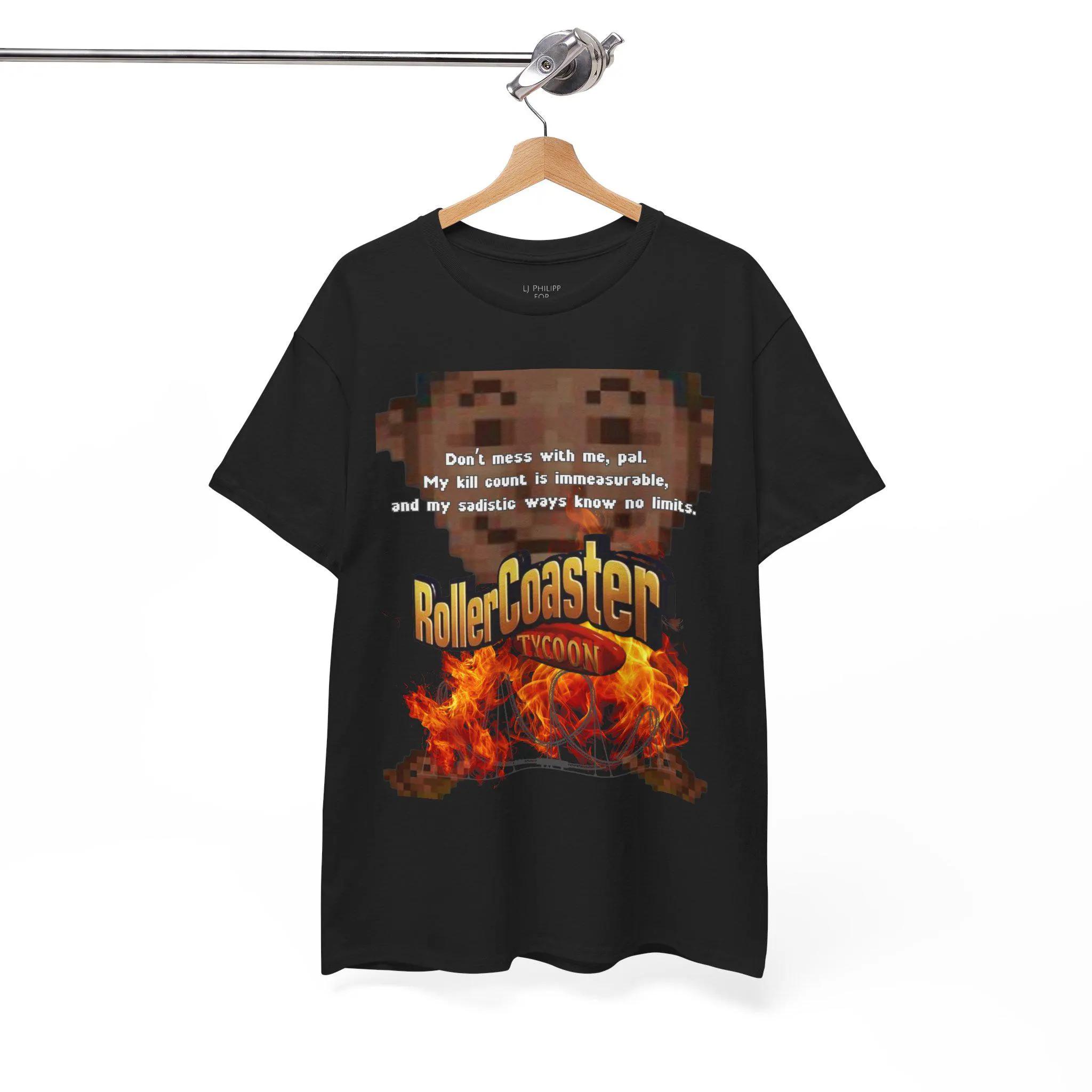 

Funny Crazy Roller Coaster Tycoon T-shirt A Casual and Comfortable T-shirt for Both Men and Women in A Game Theme Park S