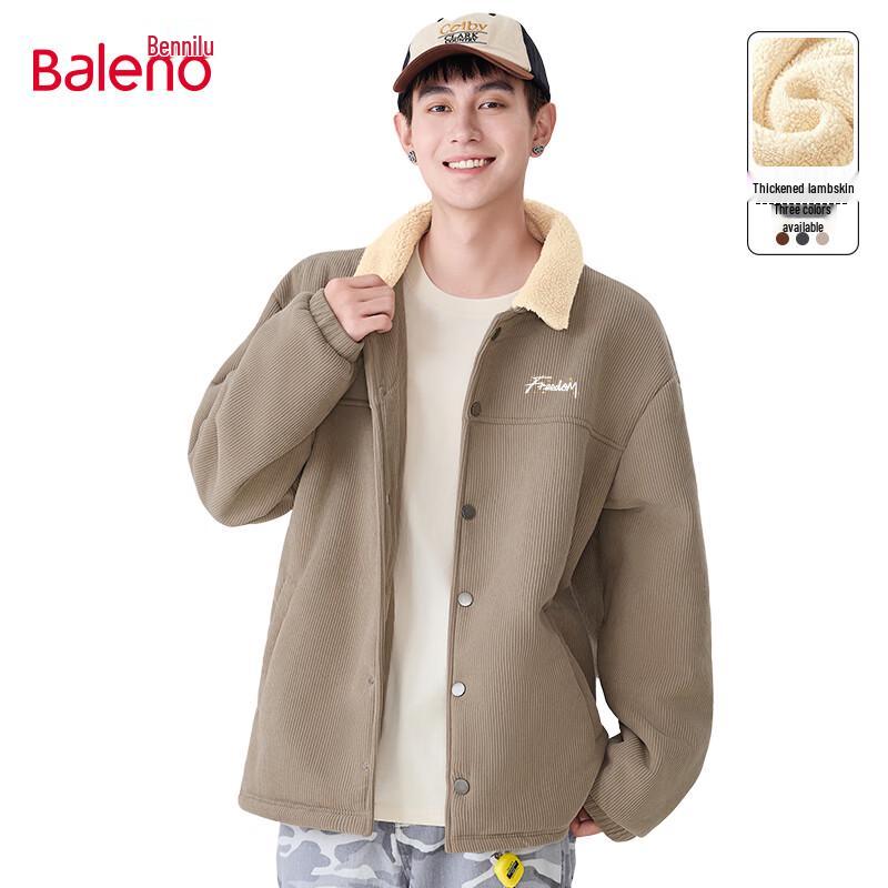 

Baleno Men s Corduroy Fleece-Lined Lapel Jacket 2XL