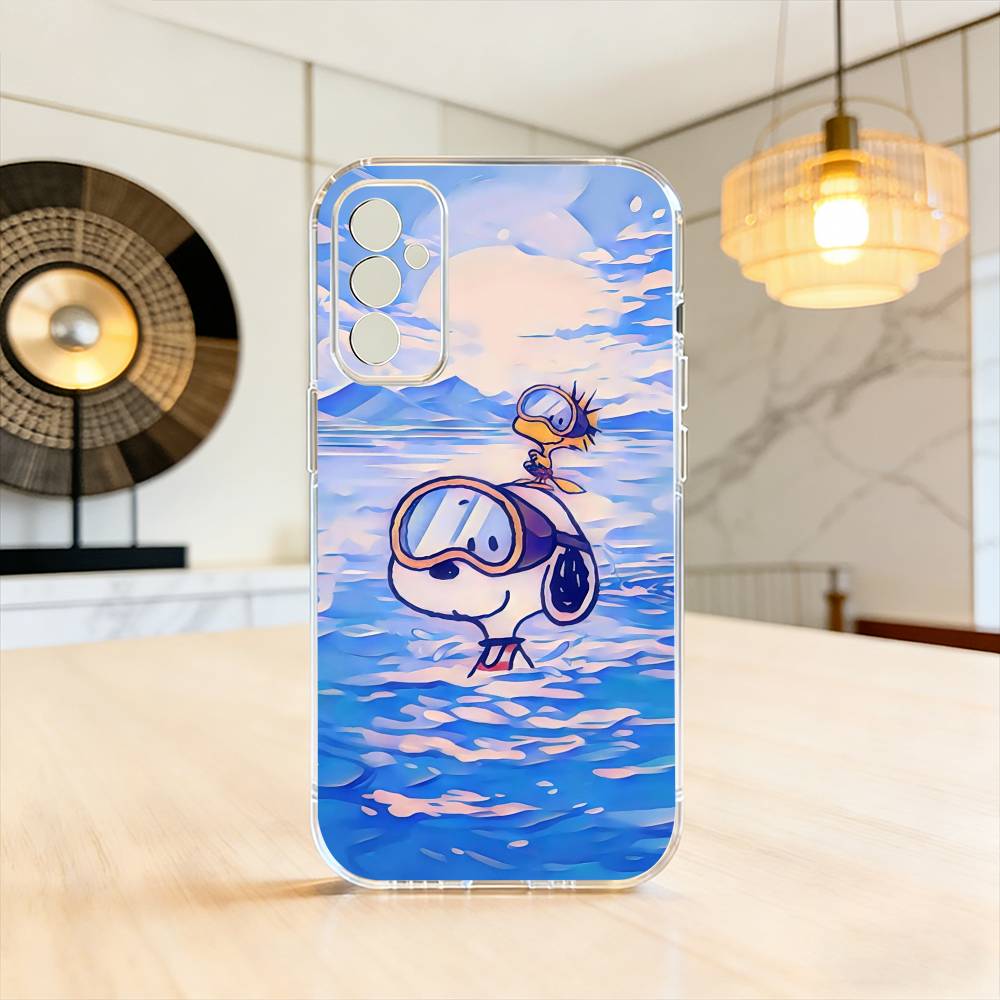 O-l S-noopy-Y Phone Case For SamsungA10,12,20,21S,30,31,40,50,51,52,70,71 Transparent Cover