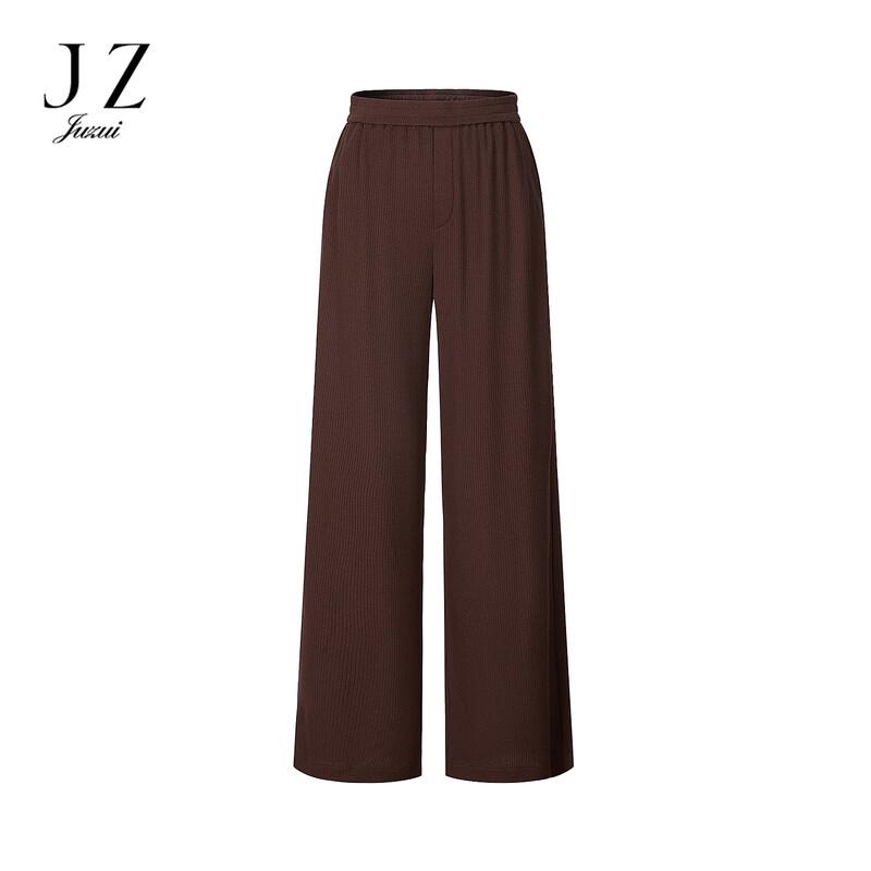 JUZUI Women s Summer Elastic Waist Straight-Leg Pants XL