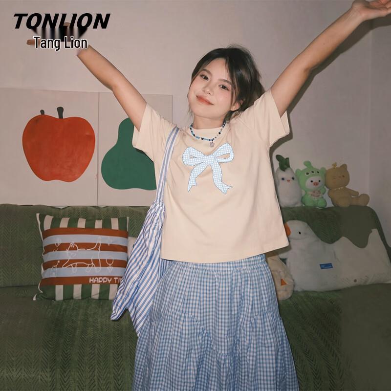 TonLion Women s Short Sleeve Cotton T-Shirt L