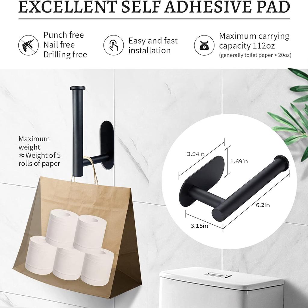 Edelstahl-Papierhandtuchhalter, selbstklebender Toilettenpapierhalter für Küche, Bad, Toilette, verlängertes Lagerregal