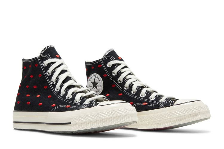 Men's Sneakers Converse Chuck Taylor All Star 70 Hi Embroidered Lips Black Black/University Red/Egret