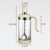 Glass Spice Container Kitchen Seasoning Jar with Spoon Salt Storage Bottle Airtight Leakproof Organizer for Cooking Supplies