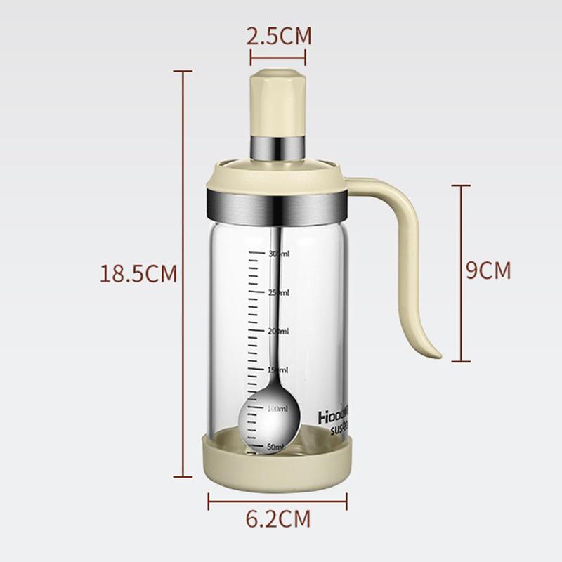 Glass Spice Container Kitchen Seasoning Jar with Spoon Salt Storage Bottle Airtight Leakproof Organizer for Cooking Supplies