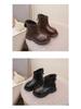 Girls' 2025 Autumn/Winter Korean Style Fleece-Lined Martin Ankle Boots
