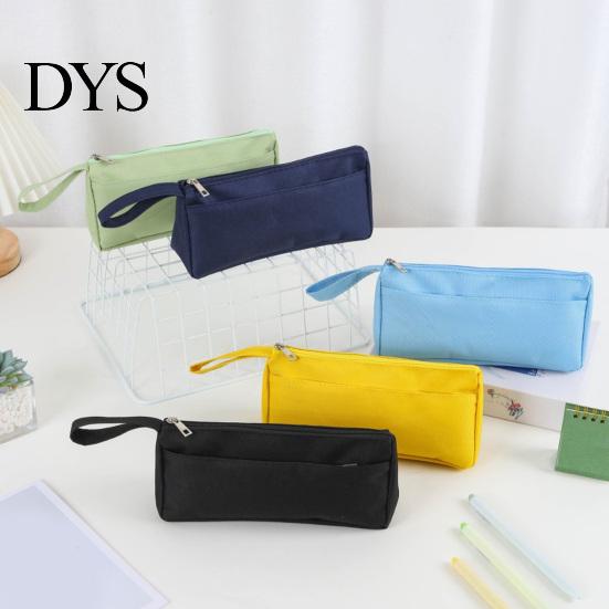Durable Stationery Pouch for Home Pencil Case with Zipper And Handle, Oxford Solid Color Wide Capacity Pen College Organizer, Portable Lightweight