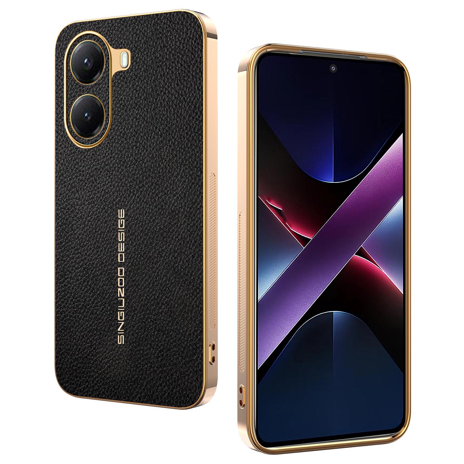 

Чехол для телефона Xiaomi Redmi Turbo 4 5G / Poco X7 Pro 5G, противоударный, с текстурой личи, из ТПУ-кожи, задняя крышка