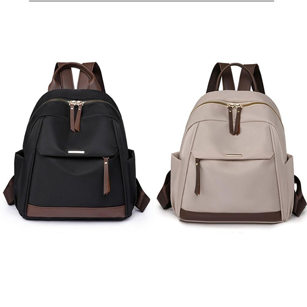 Canvas Women Backpack Zipper Oxford Shoulder Bag Casual Nylon Backpack  Grocery Handbags