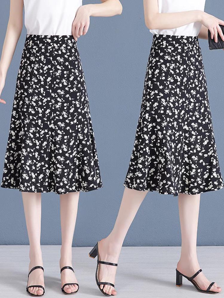 Elegant Women's High-Waisted Floral A-line Skirt - Spring/Autumn 2026 Collection