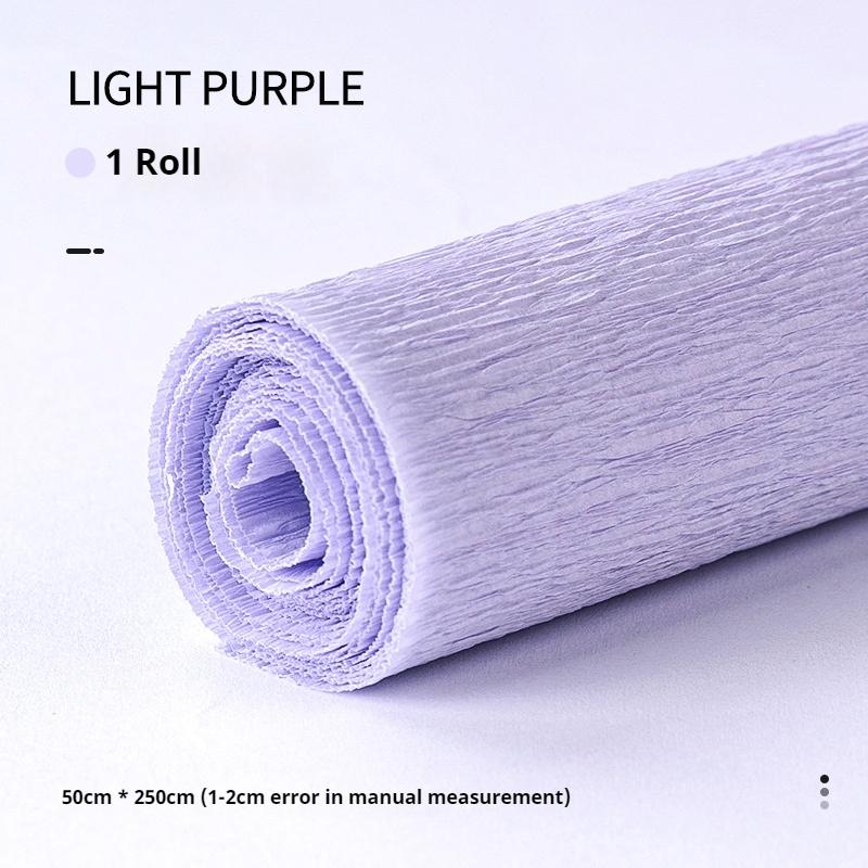 1Roll Crepe Paper 50x250cm Colored Roll Origami Crinkled Crepe Paper Craft DIY Flowers Decoration Wrapping Thickened Paper Craft