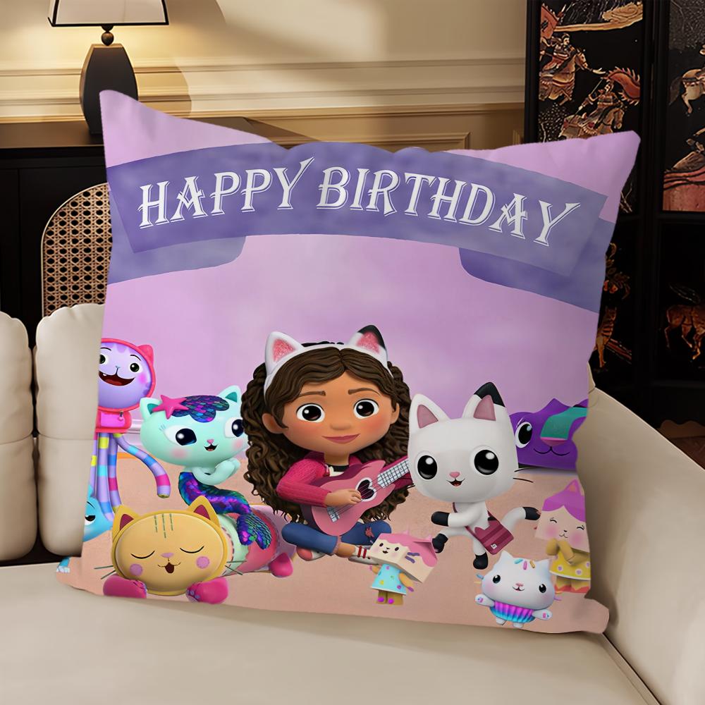 Cartoon G-Gabbys Lovely D-Dollhouse Pillow Case Sofa Living Room Headboard Bedroom Backrest Cushion Square Cushion Nap Time