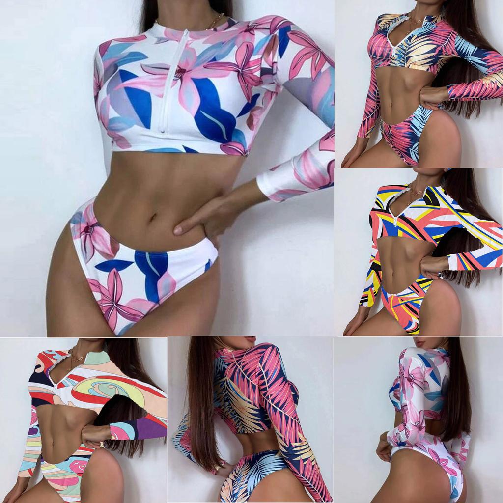 Fashion Women Printed Bikini Push-Up Padded Swimwear Swimsuit Beachwear Set