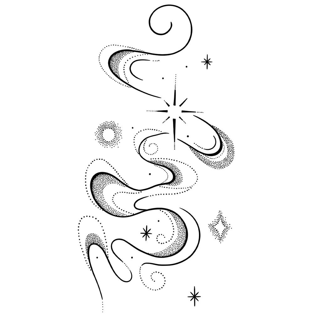 Advanced Sense Domineering Personality Thorn Totem Ribbon Sun Moon Stars Flower Lines Tattoo Sticker