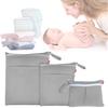 Damero Wet Bag and Bath Perfect for Hot and the A Great Gift (Waterproof) 3-Piece Set Diapers, Wipes, Clothes, Towels, Swimsuits, Supplies.