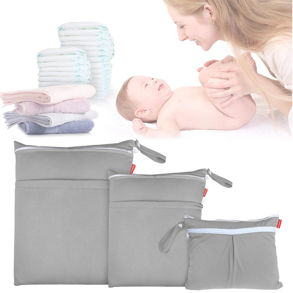 Damero Wet Bag and Bath Perfect for Hot and the A Great Gift (Waterproof) 3-Piece Set Diapers, Wipes, Clothes, Towels, Swimsuits, Supplies.