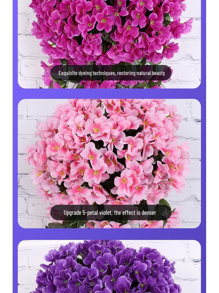 Artificial Violet Flower Vine - Silk Rose Hanging Decor for Weddings and Walls
