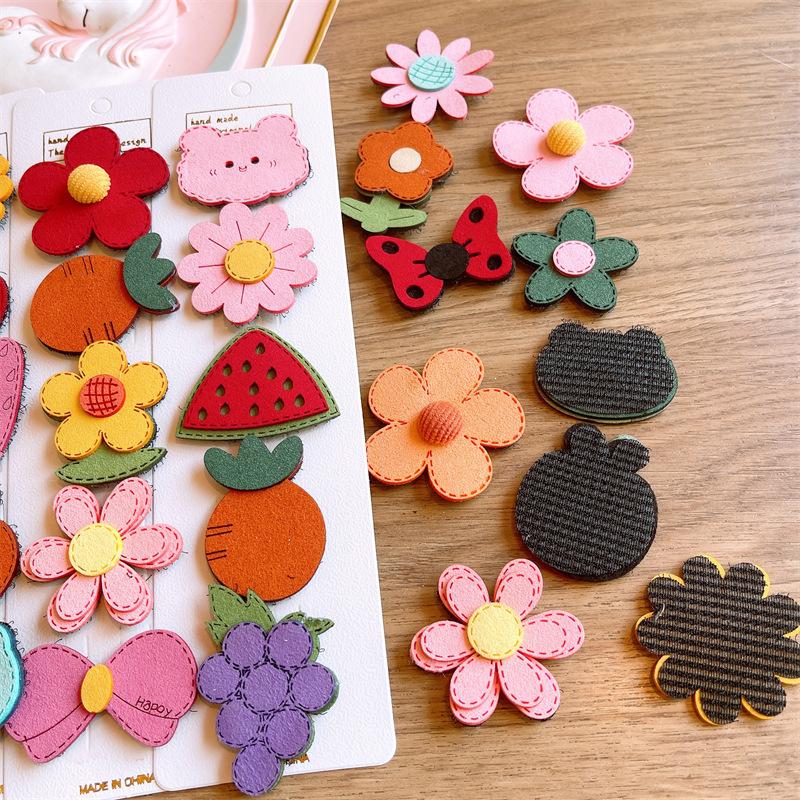 Charm and simple cute hair-keeping tool magic stickers cartoon for messy hair Children's fruit-shaped candy-colored postcard-style
