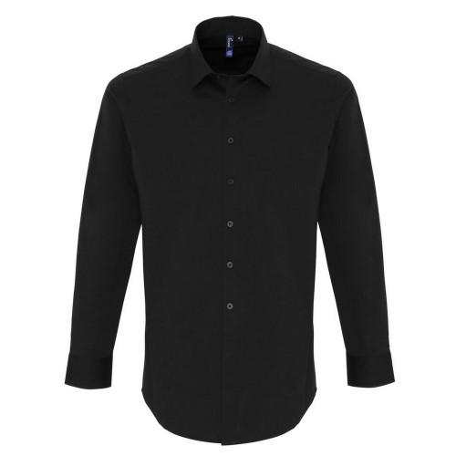 Premier Mens Stretch Fit Poplin Long Sleeve Shirt