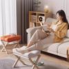 Cotton-filled Cushion Footstool Compact Design Folding Stool Foldable Footstool  Naps Rest