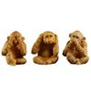 Estatua de Animales de los Tres Monos No Mires No Escuches No Digas Talla en Boj Artesanía Creativa de Talla en Madera Decoración de Coche