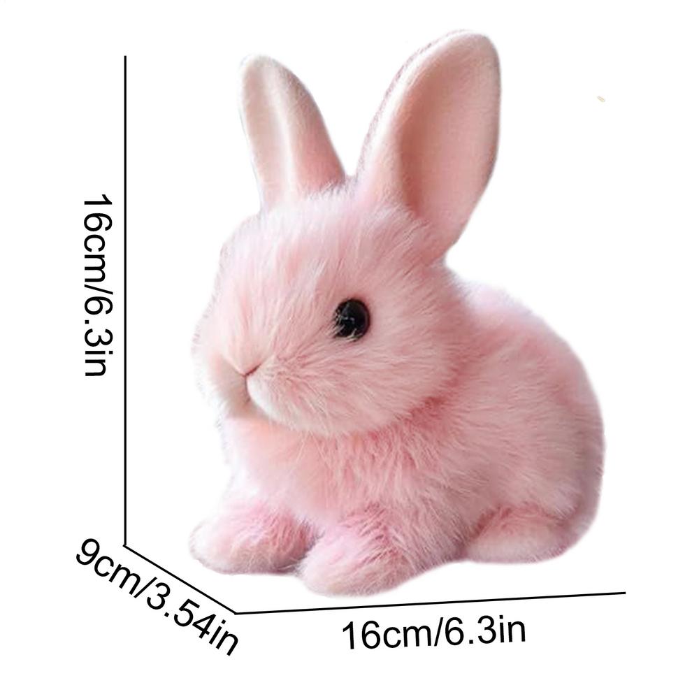 

Realistic Bunny Interactive Plush Figure Toy Cute Stuffed Bunny Electronic Pet Realistic Rabbit Jumping Twitching Easter Gifts рожевий