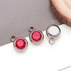 Twelve Color Birthstone Round Titanium Steel Pendant for DIY Jewelry