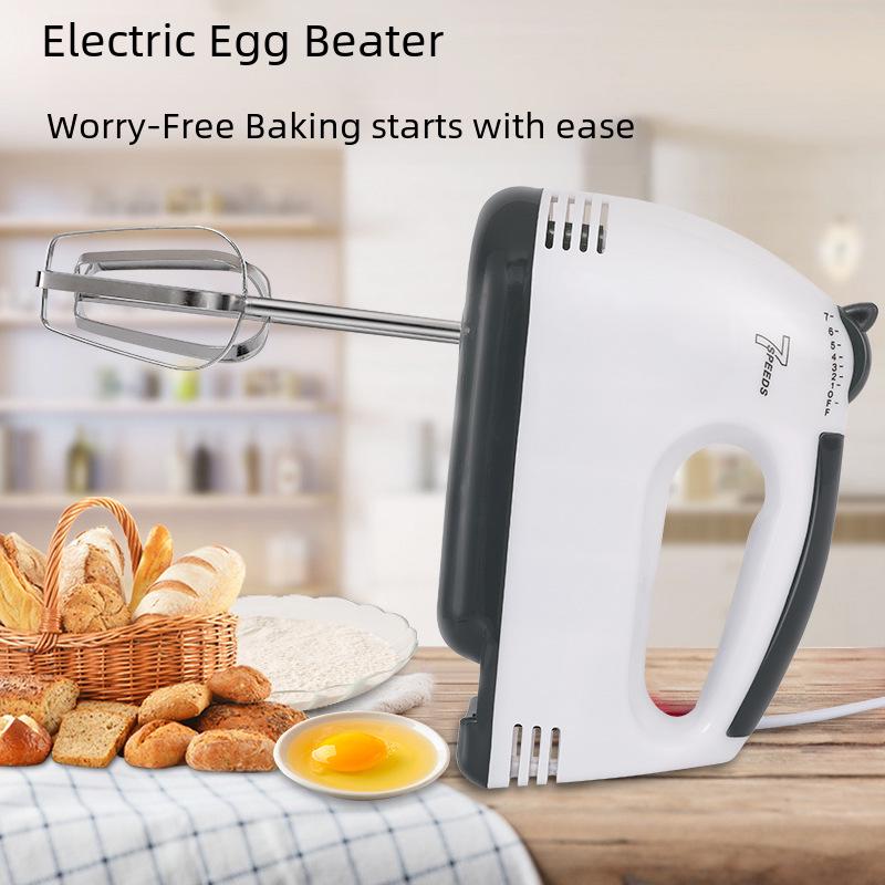 Compact Electric Egg Beater for Whisking, Cream Stirring, and Dough Mixing