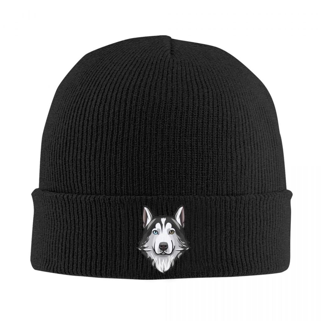Siberian Husky Alaskan Hund Warme Strickmütze Hip Hop Mütze Herbst Winter Outdoor Beanie Mützen für Unisex Erwachsene