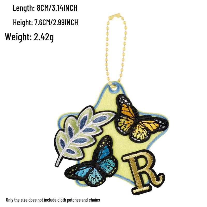 Korean INS Style Luggage Tag Keychains - DIY Anti-Lost Bag Accessory with Embroidery Blank Cloth Patch